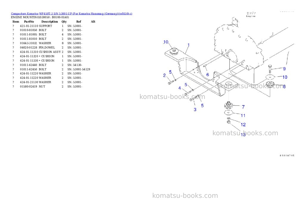 Komatsu WF450T-3 S/N 53001-UP (For Komatsu Hanomag (Germany)) Parts catalog cover Page 4 Komatsu WF450T-3 S/N 53001-UP (For Komatsu Hanomag (Germany)) Parts catalog cover Page 4