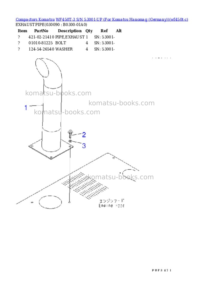 Komatsu WF450T-3 S/N 53001-UP (For Komatsu Hanomag (Germany)) Parts catalog cover Page 8 Komatsu WF450T-3 S/N 53001-UP (For Komatsu Hanomag (Germany)) Parts catalog cover Page 8