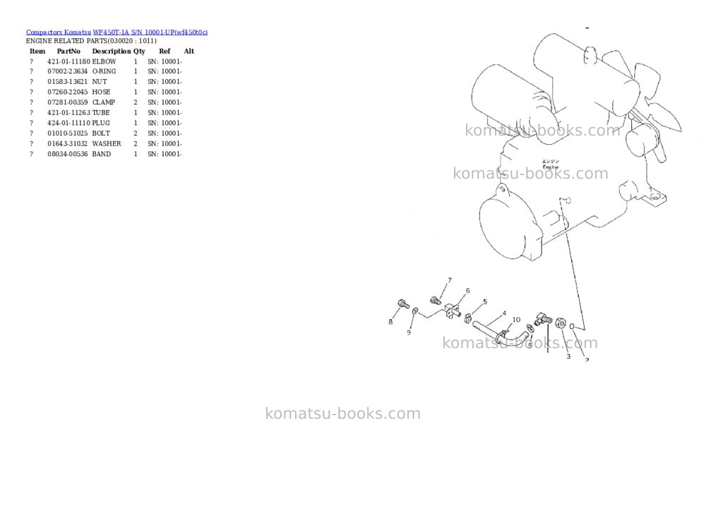 Komatsu wf450t-1a s/n 10001-up Parts catalog cover Komatsu wf450t-1a s/n 10001-up Parts catalog cover