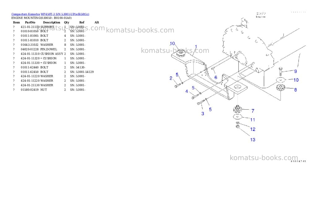 Komatsu WF450T-3 S/N 53001-UP Parts catalog cover Page 4