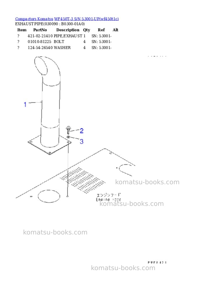 Komatsu WF450T-3 S/N 53001-UP Parts catalog cover Page 8