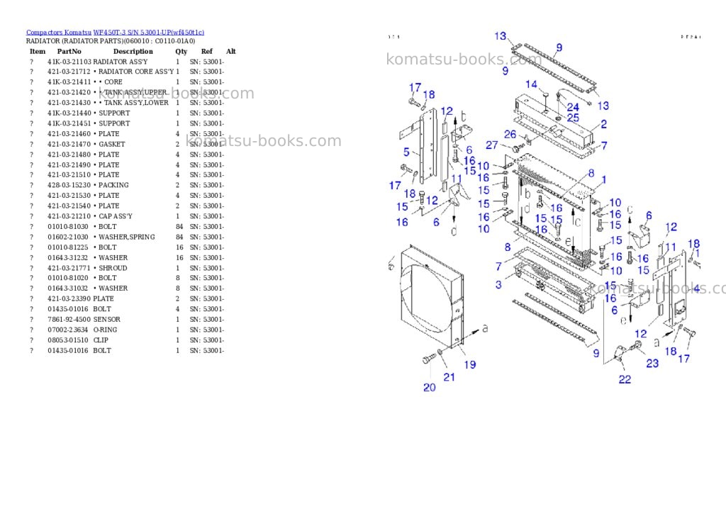 Komatsu WF450T-3 S/N 53001-UP Parts catalog cover Page 9