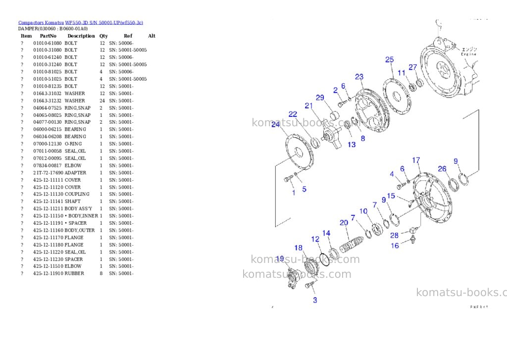 Komatsu wf550-3d s/n 50001-up Parts catalog cover Page 5 Komatsu wf550-3d s/n 50001-up Parts catalog cover Page 5