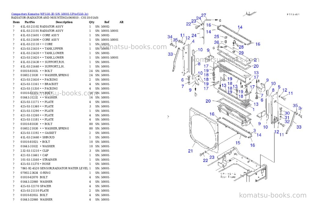 Komatsu wf550-3d s/n 50001-up Parts catalog cover Page 6 Komatsu wf550-3d s/n 50001-up Parts catalog cover Page 6
