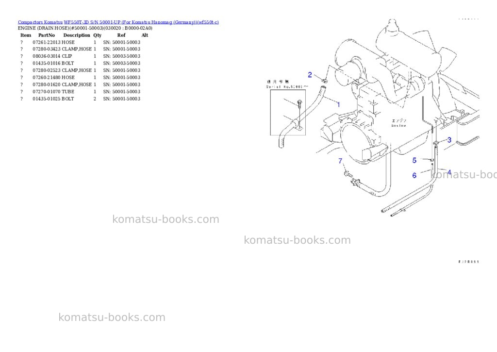Komatsu wf550t-3d s/n 50001-up for komatsu hanomag germany Parts catalog cover Komatsu wf550t-3d s/n 50001-up for komatsu hanomag germany Parts catalog cover
