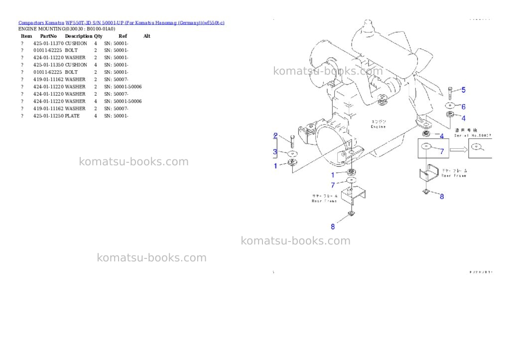 Komatsu wf550t-3d s/n 50001-up for komatsu hanomag germany Parts catalog cover Page 2 Komatsu wf550t-3d s/n 50001-up for komatsu hanomag germany Parts catalog cover Page 2