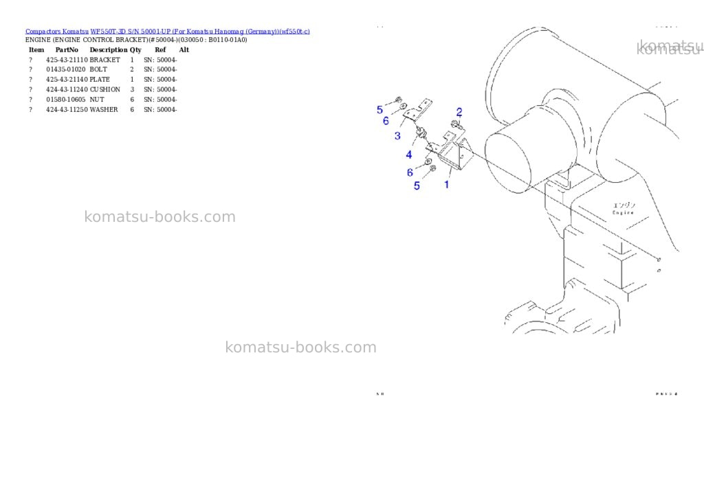 Komatsu wf550t-3d s/n 50001-up for komatsu hanomag germany Parts catalog cover Page 4 Komatsu wf550t-3d s/n 50001-up for komatsu hanomag germany Parts catalog cover Page 4