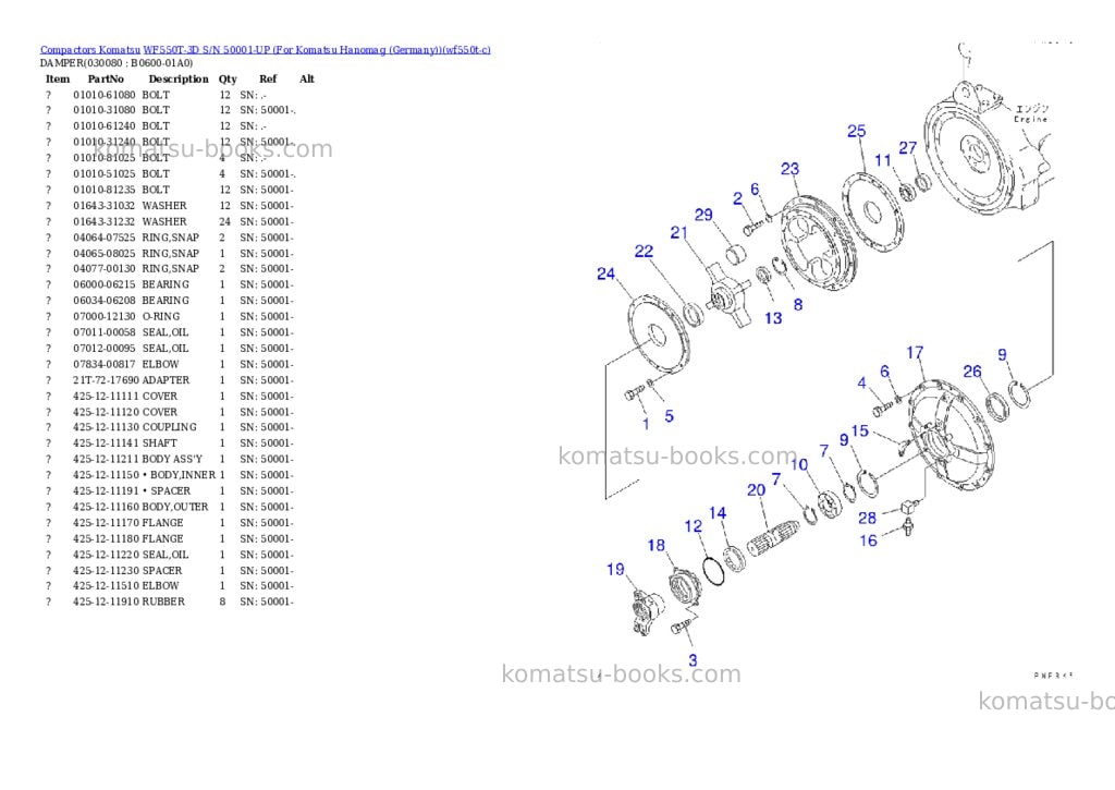 Komatsu wf550t-3d s/n 50001-up for komatsu hanomag germany Parts catalog cover Page 7 Komatsu wf550t-3d s/n 50001-up for komatsu hanomag germany Parts catalog cover Page 7