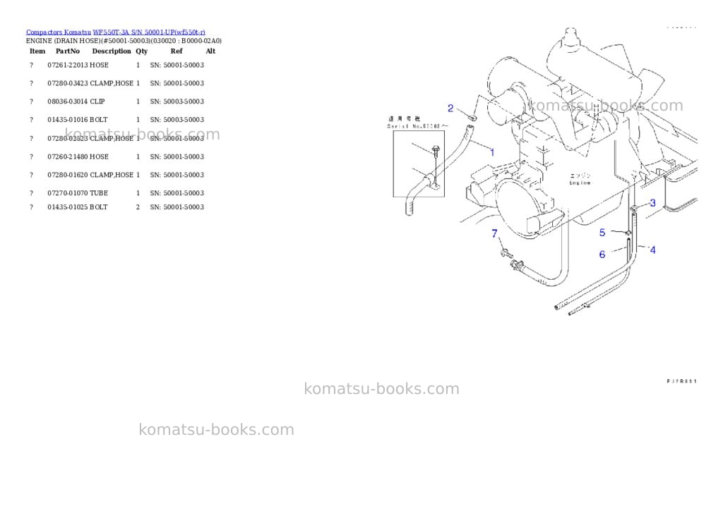 Komatsu WF550T-3A S/N 50001-UP Parts catalog cover
