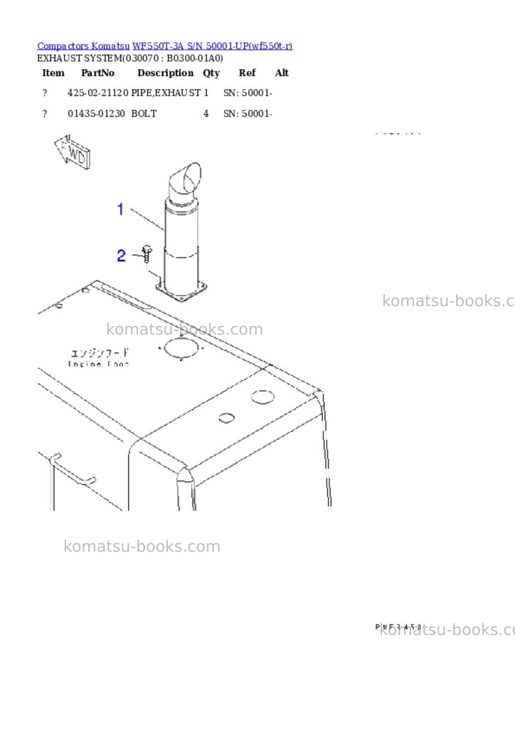 Komatsu WF550T-3A S/N 50001-UP Parts catalog cover Page 5