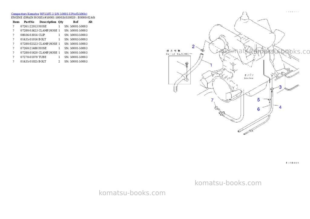 Komatsu wf550t-3 s/n 50001-up Parts catalog cover Komatsu wf550t-3 s/n 50001-up Parts catalog cover