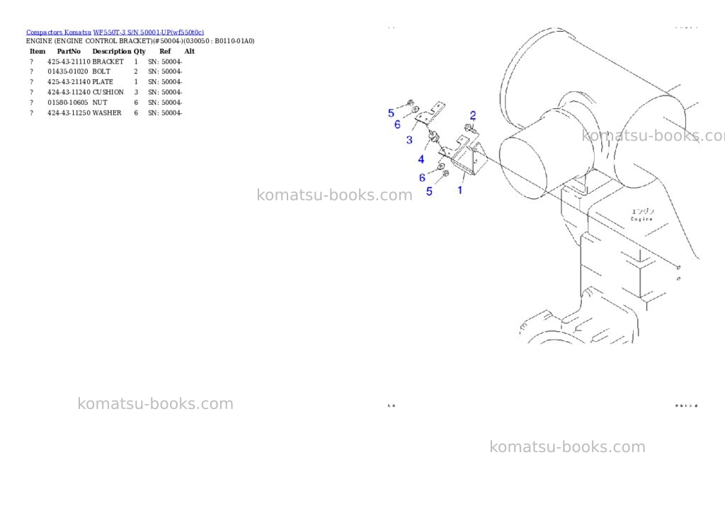 Komatsu wf550t-3 s/n 50001-up Parts catalog cover Page 4 Komatsu wf550t-3 s/n 50001-up Parts catalog cover Page 4