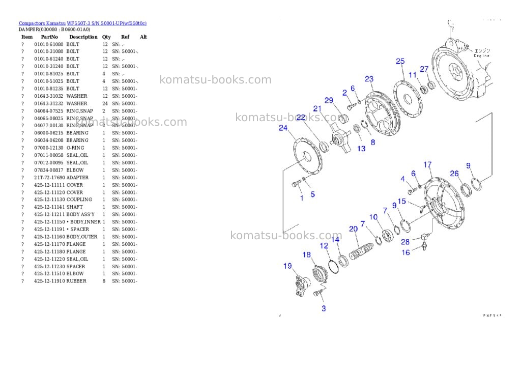 Komatsu wf550t-3 s/n 50001-up Parts catalog cover Page 7 Komatsu wf550t-3 s/n 50001-up Parts catalog cover Page 7