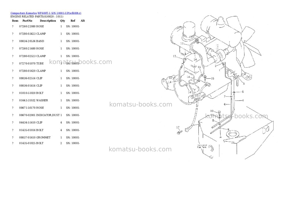 Komatsu WF600T-1 S/N 10001-UP Parts catalog cover Komatsu WF600T-1 S/N 10001-UP Parts catalog cover