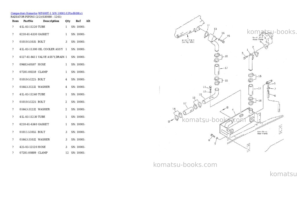 Komatsu WF600T-1 S/N 10001-UP Parts catalog cover Page 7 Komatsu WF600T-1 S/N 10001-UP Parts catalog cover Page 7