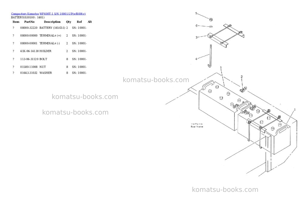 Komatsu WF600T-1 S/N 10001-UP Parts catalog cover Page 9 Komatsu WF600T-1 S/N 10001-UP Parts catalog cover Page 9