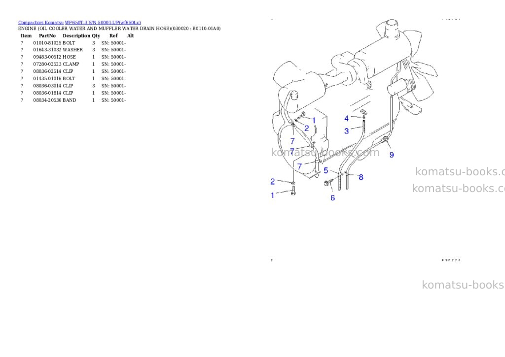 Komatsu wf650t-3 s/n 50001-up Parts catalog cover Komatsu wf650t-3 s/n 50001-up Parts catalog cover