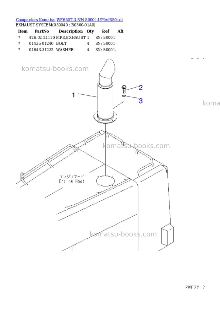 Komatsu wf650t-3 s/n 50001-up Parts catalog cover Page 3 Komatsu wf650t-3 s/n 50001-up Parts catalog cover Page 3