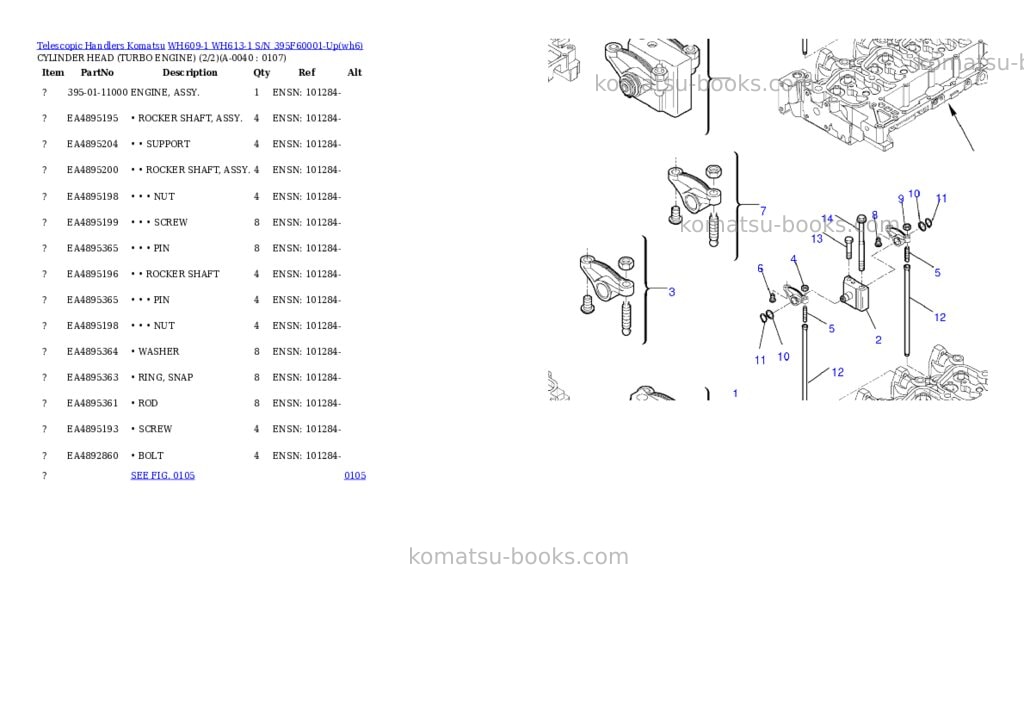 Komatsu wh609-1 wh613-1 s/n 395f60001-up Parts catalog cover Page 3 Komatsu wh609-1 wh613-1 s/n 395f60001-up Parts catalog cover Page 3