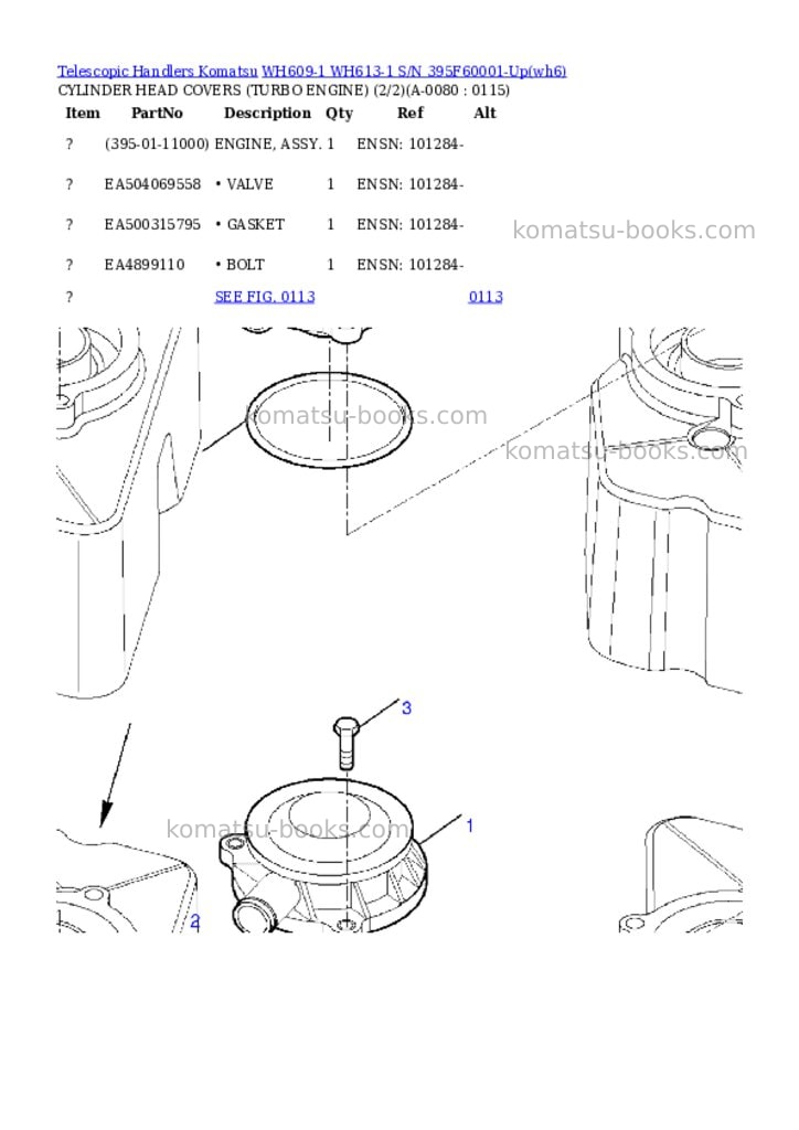Komatsu wh609-1 wh613-1 s/n 395f60001-up Parts catalog cover Page 7 Komatsu wh609-1 wh613-1 s/n 395f60001-up Parts catalog cover Page 7