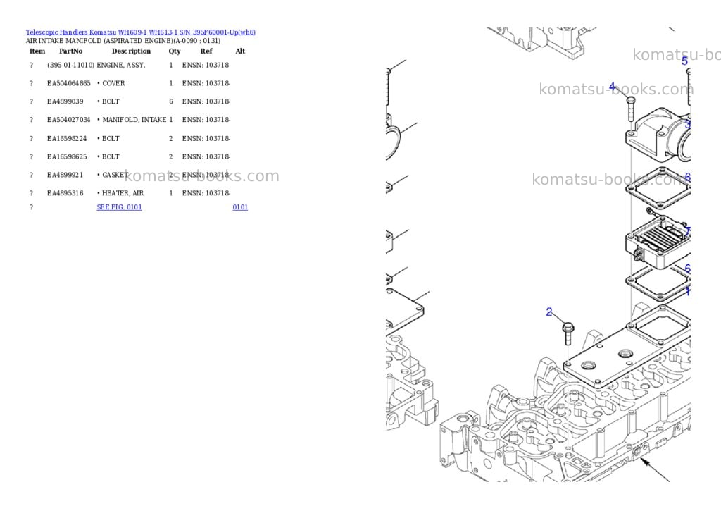 Komatsu wh609-1 wh613-1 s/n 395f60001-up Parts catalog cover Page 8 Komatsu wh609-1 wh613-1 s/n 395f60001-up Parts catalog cover Page 8