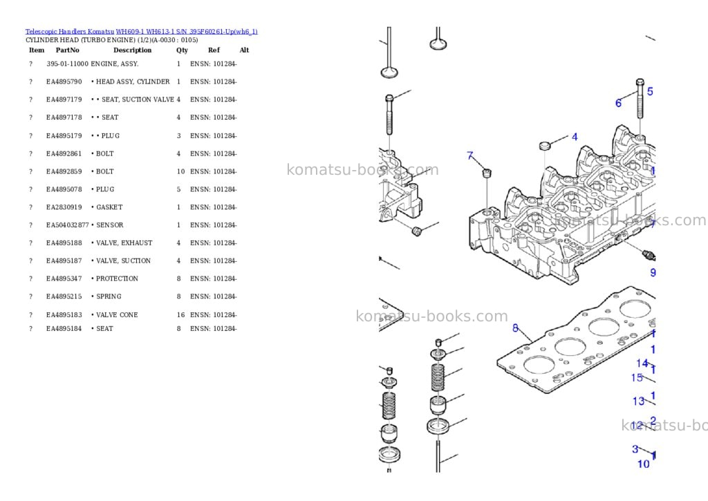 Komatsu wh609-1 wh613-1 s/n 395f60261-up Parts catalog cover Page 2 Komatsu wh609-1 wh613-1 s/n 395f60261-up Parts catalog cover Page 2