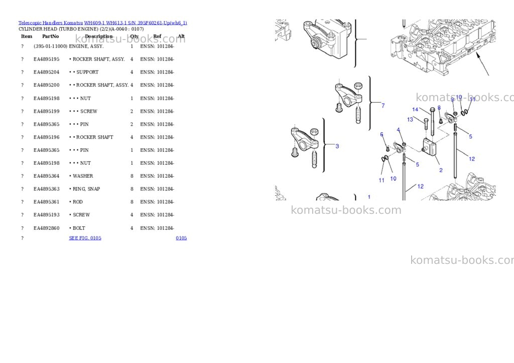 Komatsu wh609-1 wh613-1 s/n 395f60261-up Parts catalog cover Page 3 Komatsu wh609-1 wh613-1 s/n 395f60261-up Parts catalog cover Page 3