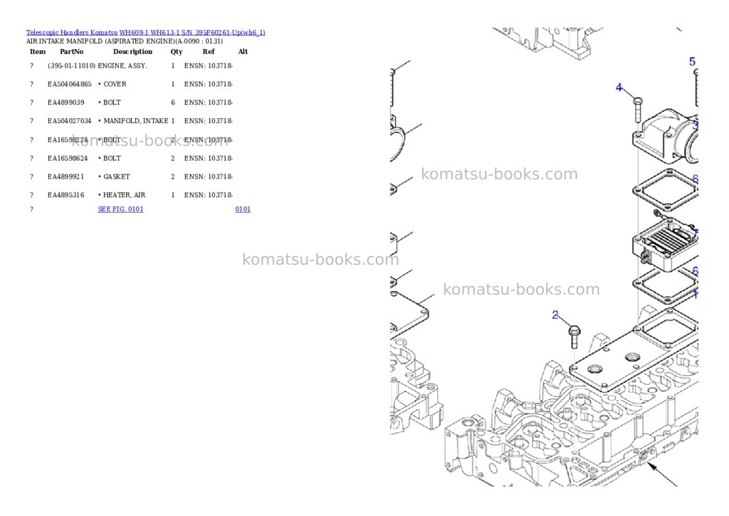 Komatsu wh609-1 wh613-1 s/n 395f60261-up Parts catalog cover Page 8 Komatsu wh609-1 wh613-1 s/n 395f60261-up Parts catalog cover Page 8