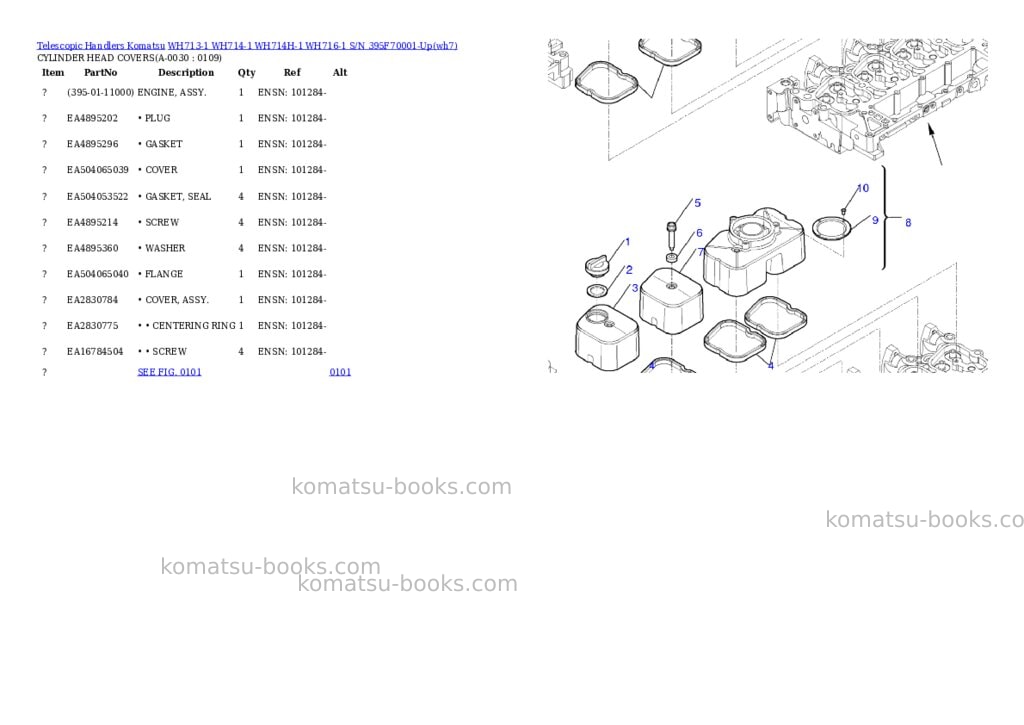 Komatsu wh713-1 wh714-1 wh714h-1 wh716-1 s/n 395f70001-up Parts catalog cover Page 2 Komatsu wh713-1 wh714-1 wh714h-1 wh716-1 s/n 395f70001-up Parts catalog cover Page 2