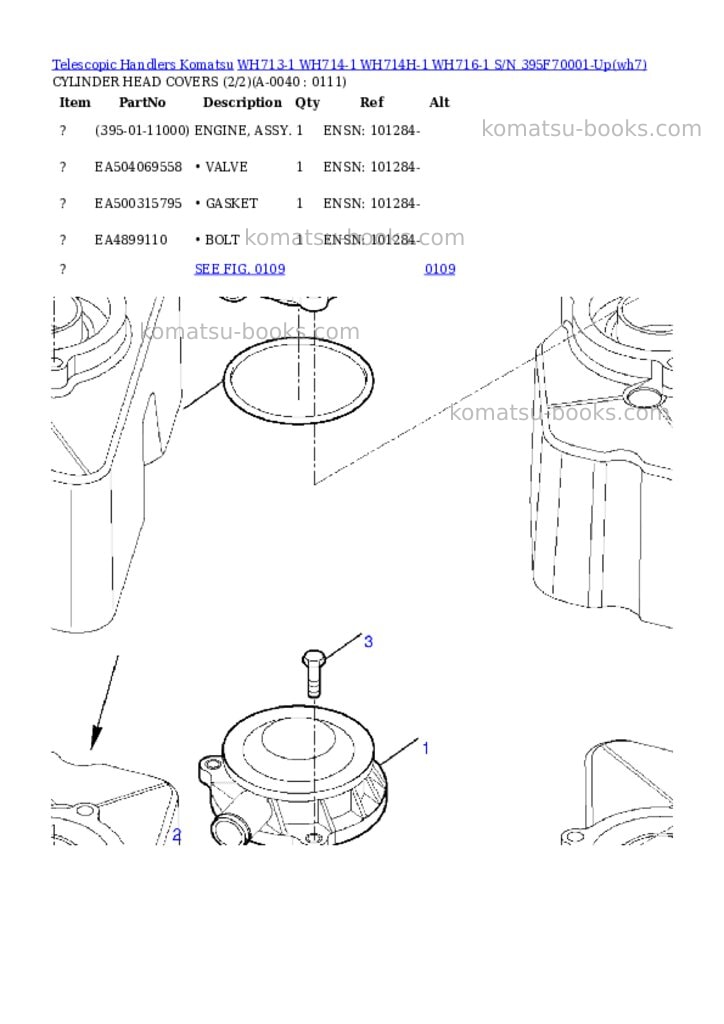 Komatsu wh713-1 wh714-1 wh714h-1 wh716-1 s/n 395f70001-up Parts catalog cover Page 3 Komatsu wh713-1 wh714-1 wh714h-1 wh716-1 s/n 395f70001-up Parts catalog cover Page 3