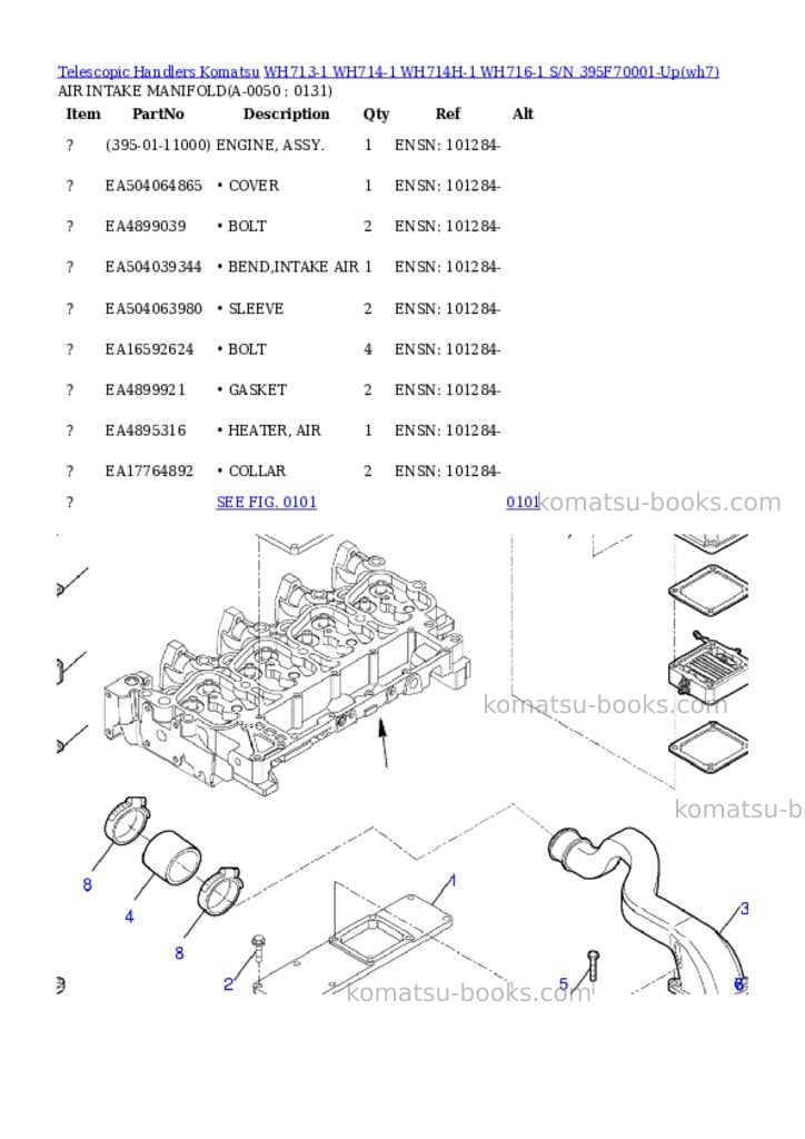 Komatsu wh713-1 wh714-1 wh714h-1 wh716-1 s/n 395f70001-up Parts catalog cover Page 4 Komatsu wh713-1 wh714-1 wh714h-1 wh716-1 s/n 395f70001-up Parts catalog cover Page 4