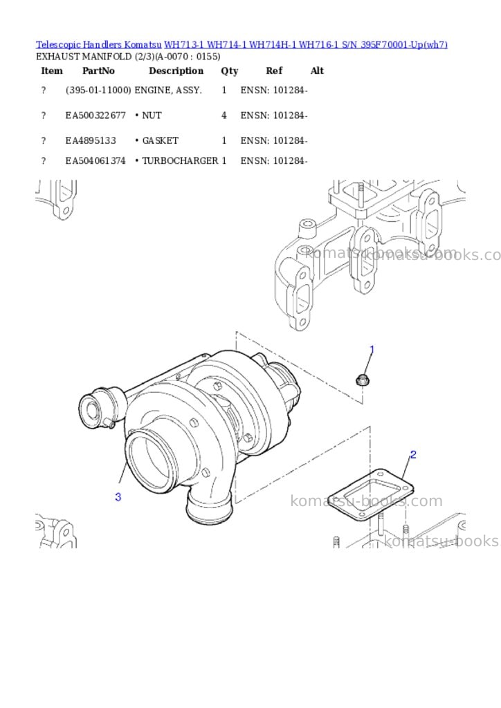 Komatsu wh713-1 wh714-1 wh714h-1 wh716-1 s/n 395f70001-up Parts catalog cover Page 6 Komatsu wh713-1 wh714-1 wh714h-1 wh716-1 s/n 395f70001-up Parts catalog cover Page 6