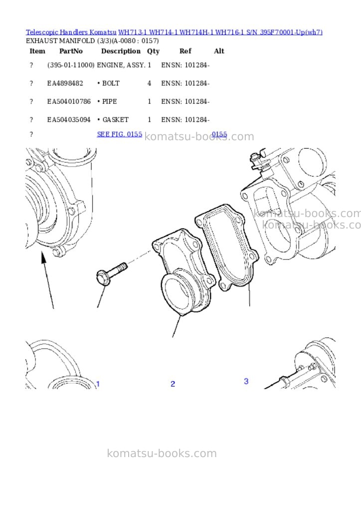 Komatsu wh713-1 wh714-1 wh714h-1 wh716-1 s/n 395f70001-up Parts catalog cover Page 7 Komatsu wh713-1 wh714-1 wh714h-1 wh716-1 s/n 395f70001-up Parts catalog cover Page 7