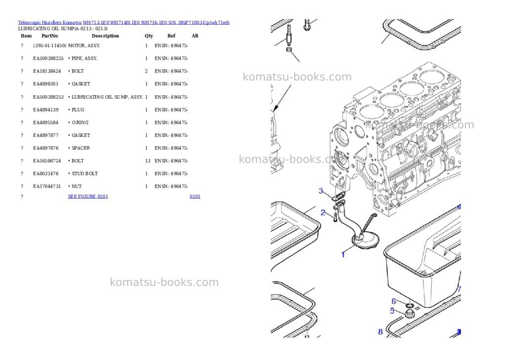 Komatsu wh713-1e0 wh714h-1e0 wh716-1e0 s/n 395f71003-up Parts catalog cover Page 10 Komatsu wh713-1e0 wh714h-1e0 wh716-1e0 s/n 395f71003-up Parts catalog cover Page 10