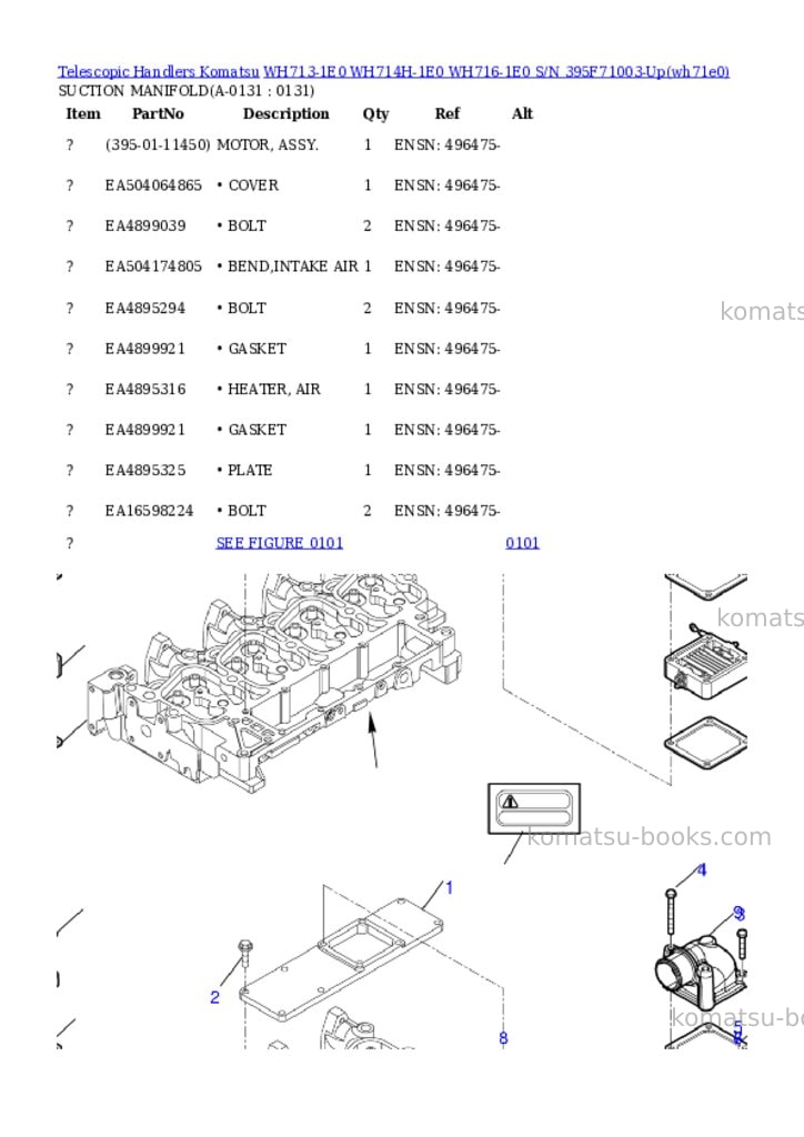 Komatsu wh713-1e0 wh714h-1e0 wh716-1e0 s/n 395f71003-up Parts catalog cover Page 4 Komatsu wh713-1e0 wh714h-1e0 wh716-1e0 s/n 395f71003-up Parts catalog cover Page 4