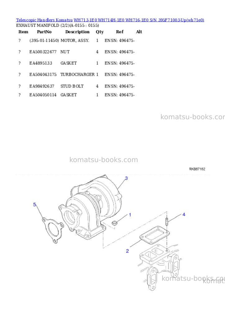 Komatsu wh713-1e0 wh714h-1e0 wh716-1e0 s/n 395f71003-up Parts catalog cover Page 6 Komatsu wh713-1e0 wh714h-1e0 wh716-1e0 s/n 395f71003-up Parts catalog cover Page 6