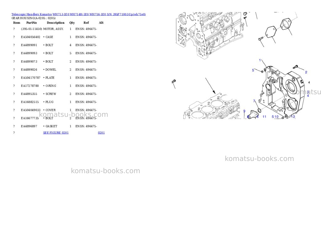 Komatsu wh713-1e0 wh714h-1e0 wh716-1e0 s/n 395f71003-up Parts catalog cover Page 8 Komatsu wh713-1e0 wh714h-1e0 wh716-1e0 s/n 395f71003-up Parts catalog cover Page 8