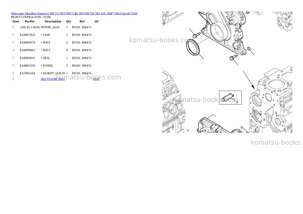 Komatsu wh713-1e0 wh714h-1e0 wh716-1e0 s/n 395f71003-up Parts catalog cover Page 9 Komatsu wh713-1e0 wh714h-1e0 wh716-1e0 s/n 395f71003-up Parts catalog cover Page 9
