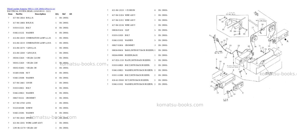 Komatsu WR11-1 S/N 29005-UP Parts catalog cover Page 10