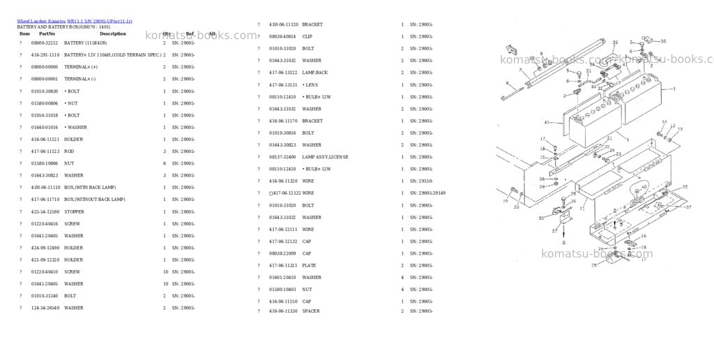 Komatsu WR11-1 S/N 29005-UP Parts catalog cover Page 6