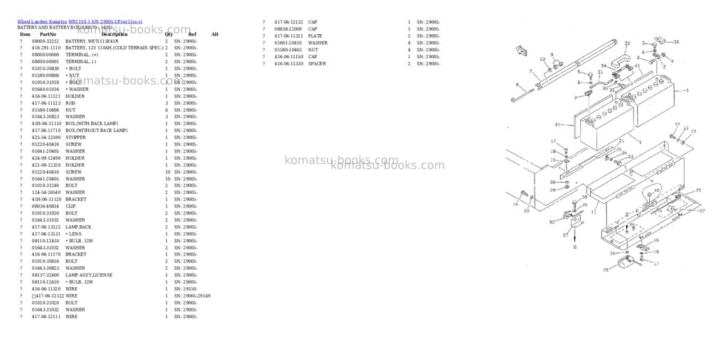 Komatsu WR11SS-1 S/N 29005-UP Parts catalog cover Page 6