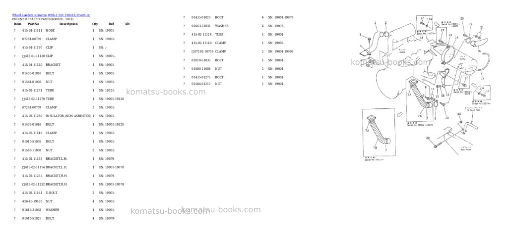 Komatsu wr8-1 s/n 19001-up Parts catalog cover Komatsu wr8-1 s/n 19001-up Parts catalog cover