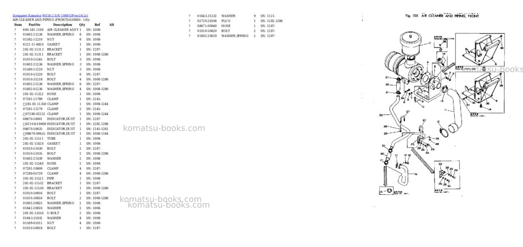 Komatsu WS16-2 S/N 1008-UP Parts catalog cover Page 5 Komatsu WS16-2 S/N 1008-UP Parts catalog cover Page 5