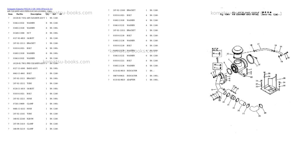 Komatsu WS23S-1 S/N 1005-UP Parts catalog cover Page 7