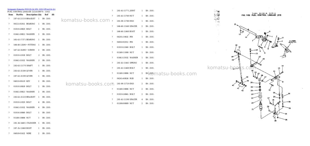 Komatsu ws23s-2a s/n 3101-up Parts catalog cover Page 6