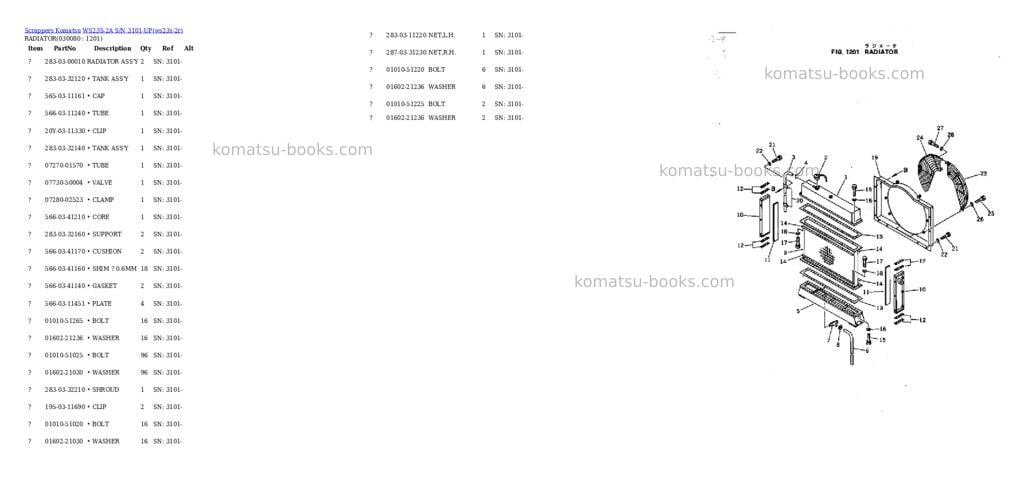 Komatsu ws23s-2a s/n 3101-up Parts catalog cover Page 7