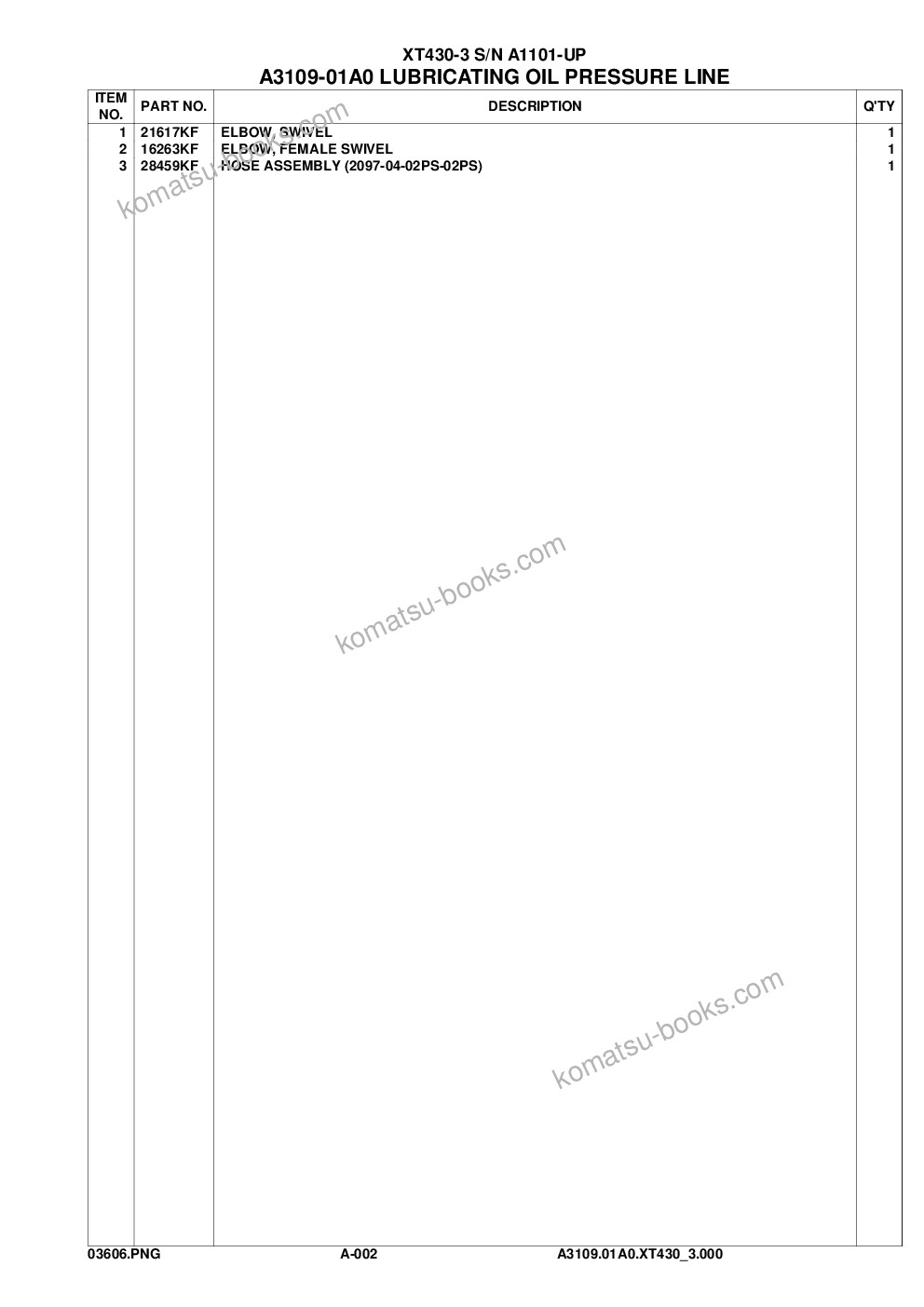 Komatsu xt430-3 s/n a1101-up Parts catalog cover Page 4 Komatsu xt430-3 s/n a1101-up Parts catalog cover Page 4