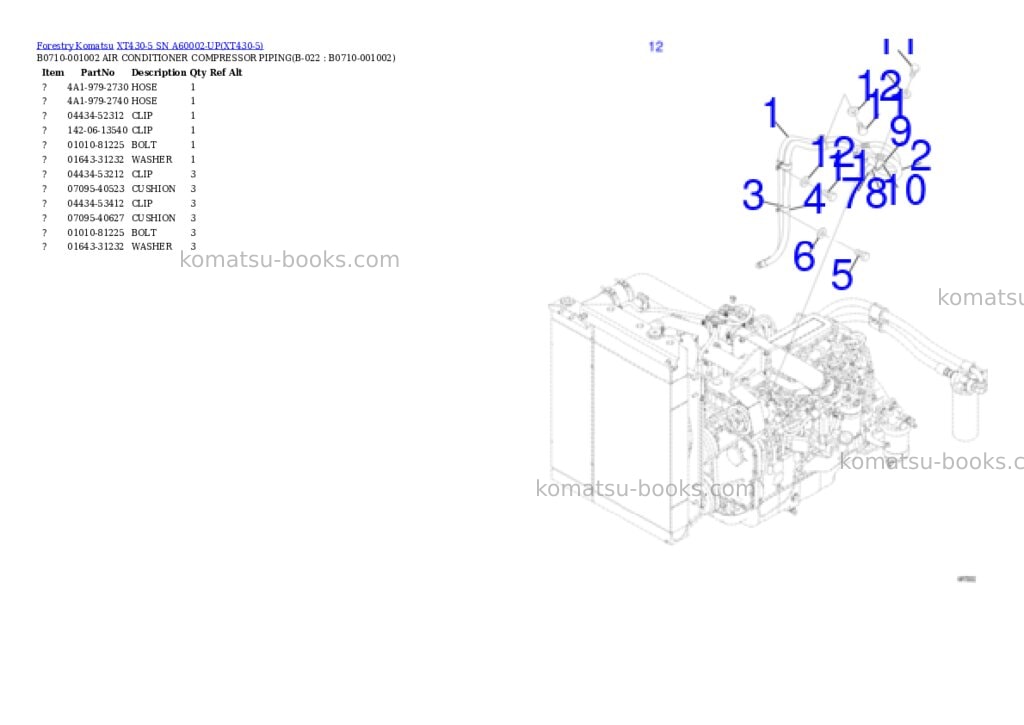 Komatsu xt430-5 sn a60002-up Parts catalog cover Page 10 Komatsu xt430-5 sn a60002-up Parts catalog cover Page 10