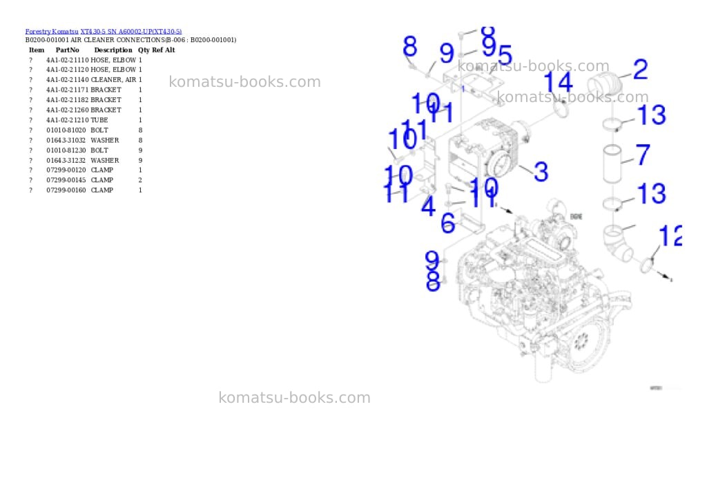 Komatsu xt430-5 sn a60002-up Parts catalog cover Page 2 Komatsu xt430-5 sn a60002-up Parts catalog cover Page 2