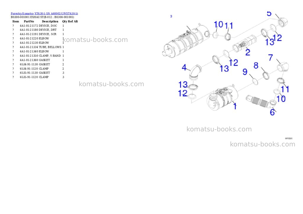 Komatsu xt430-5 sn a60002-up Parts catalog cover Page 5 Komatsu xt430-5 sn a60002-up Parts catalog cover Page 5